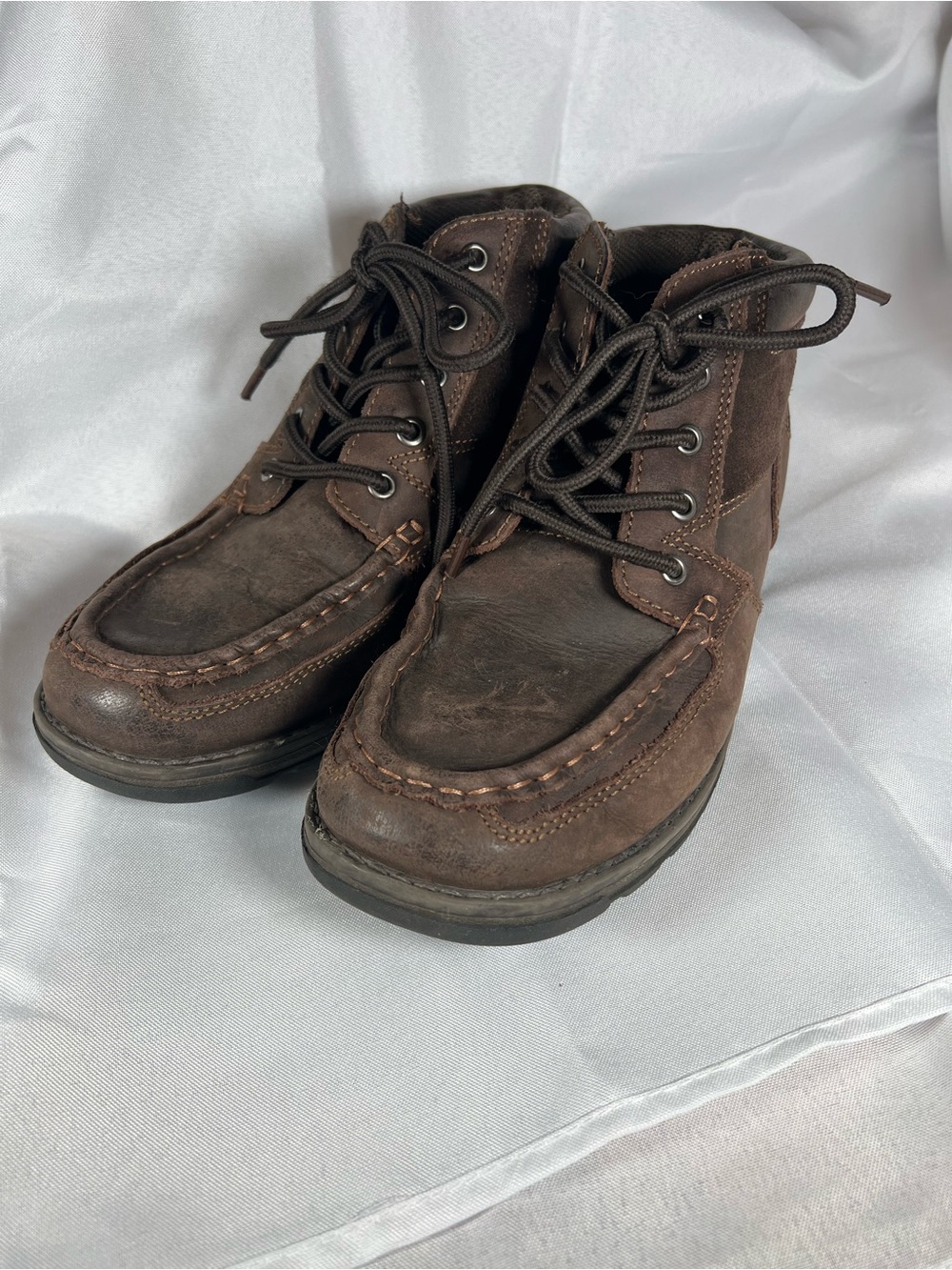 Nunn Bush Men's 9M Brown Leather Moc Toe Ankle Boots Comfort Gel 84583-200